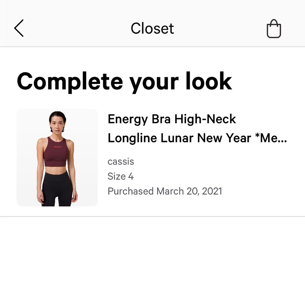 Lululemon Energy Bra Size 4